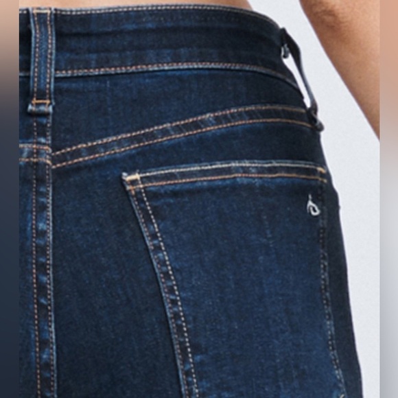 Rag & Bone Nina Hi Rise Skinny Jeans Stretch Marine Blue Contrast Stitching - Picture 9 of 15